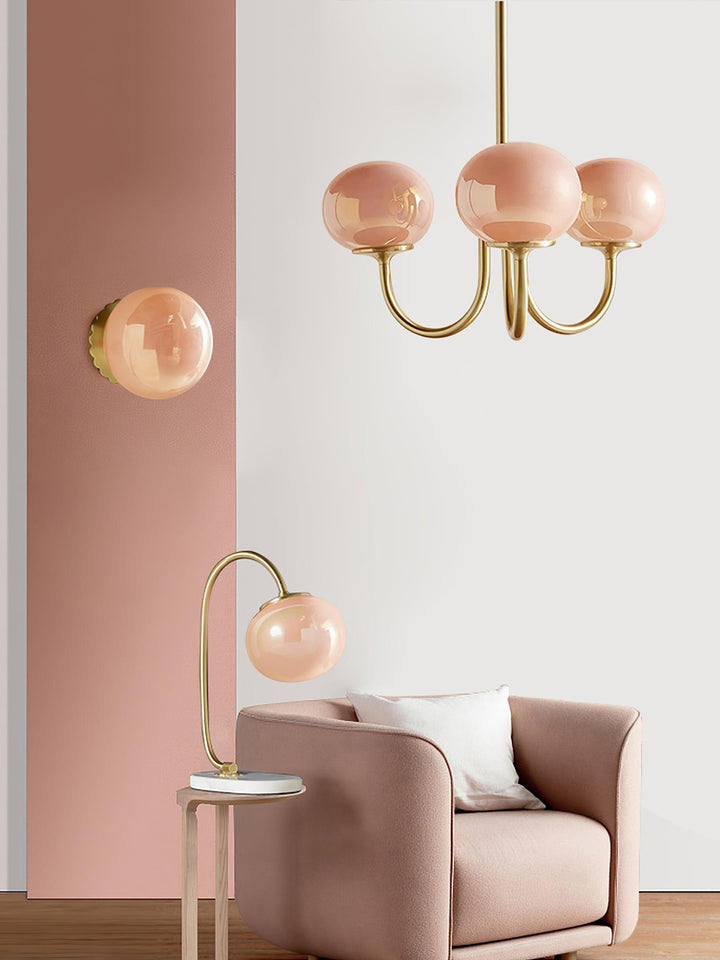 Taklampe med glasskuler, 3 eller 5 lys