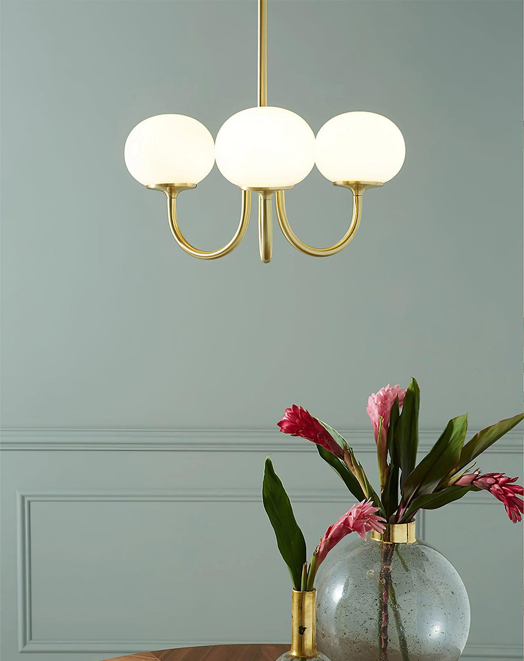 Taklampe med glasskuler, 3 eller 5 lys