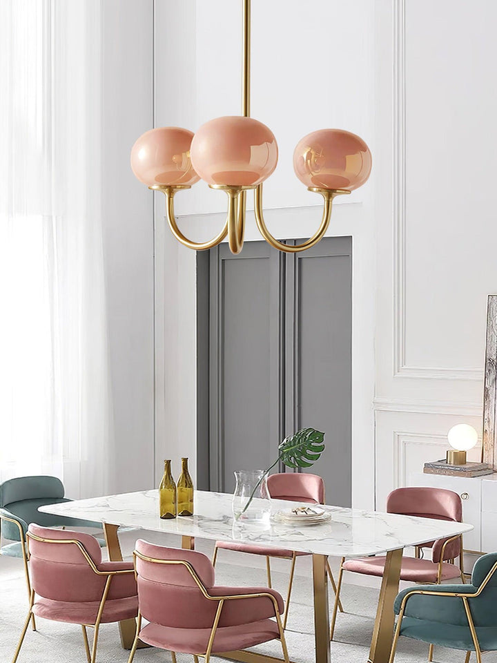 Taklampe med glasskuler, 3 eller 5 lys