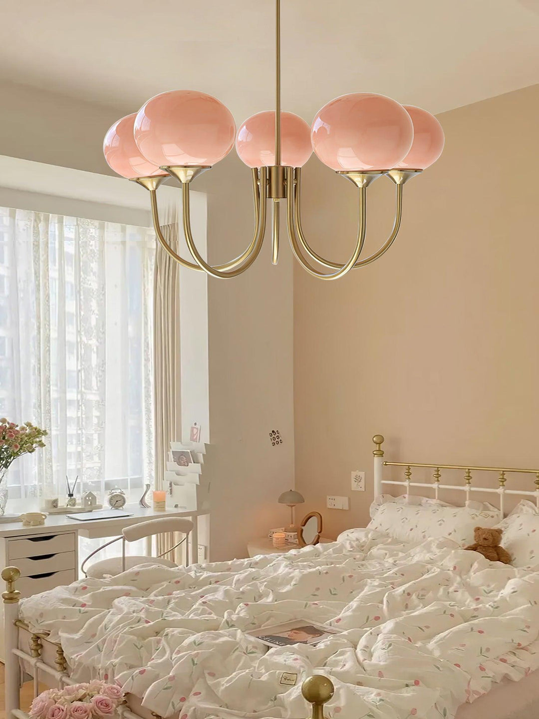 Taklampe med glasskuler, 3 eller 5 lys