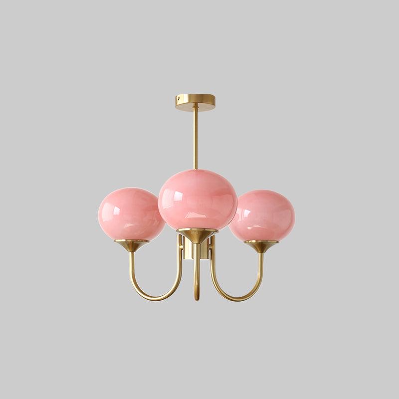 Taklampe med glasskuler, 3 eller 5 lys