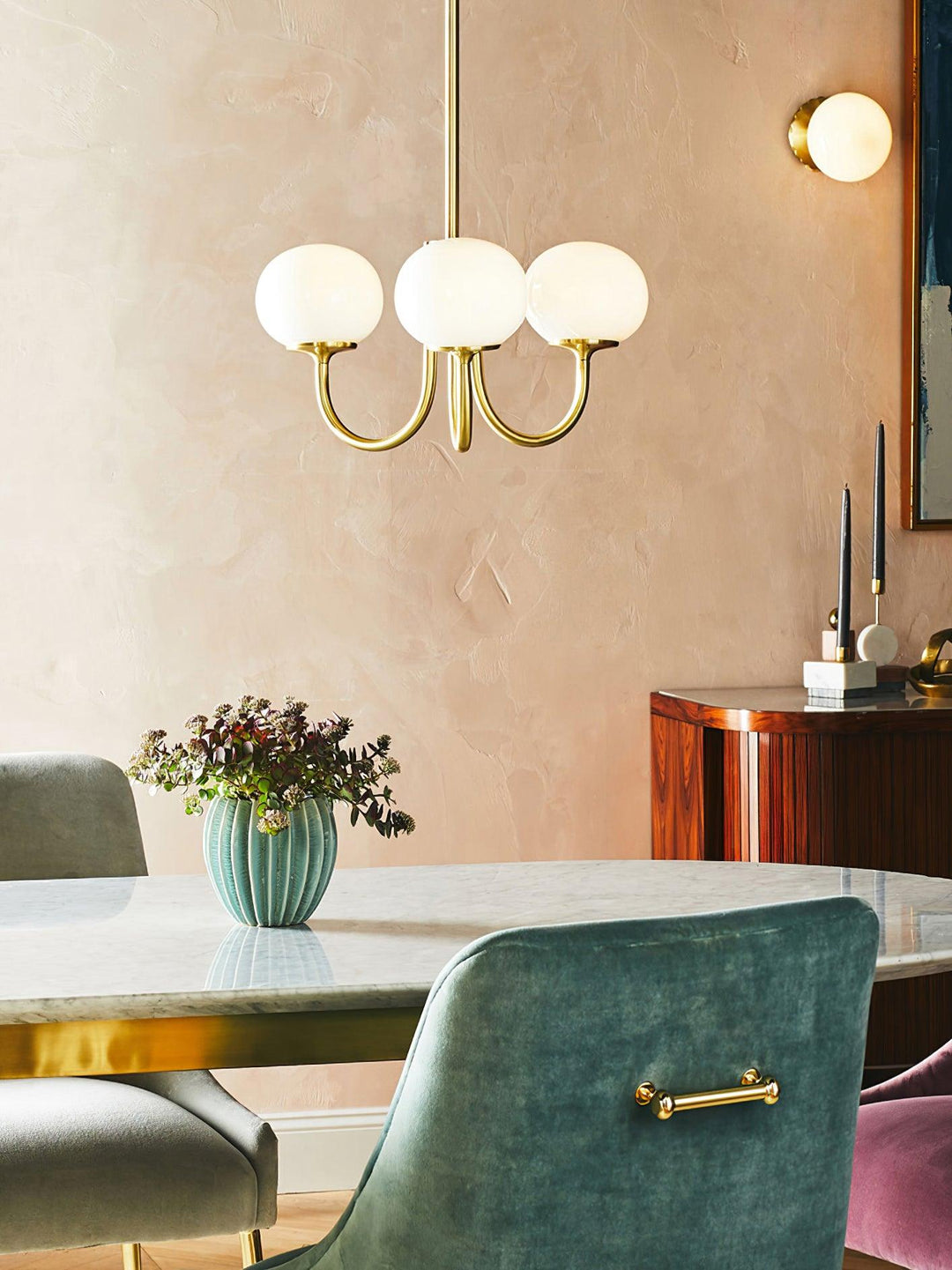 Taklampe med glasskuler, 3 eller 5 lys