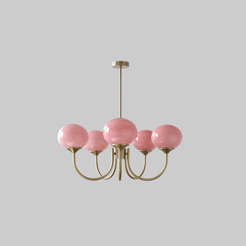 Taklampe med glasskuler, 3 eller 5 lys