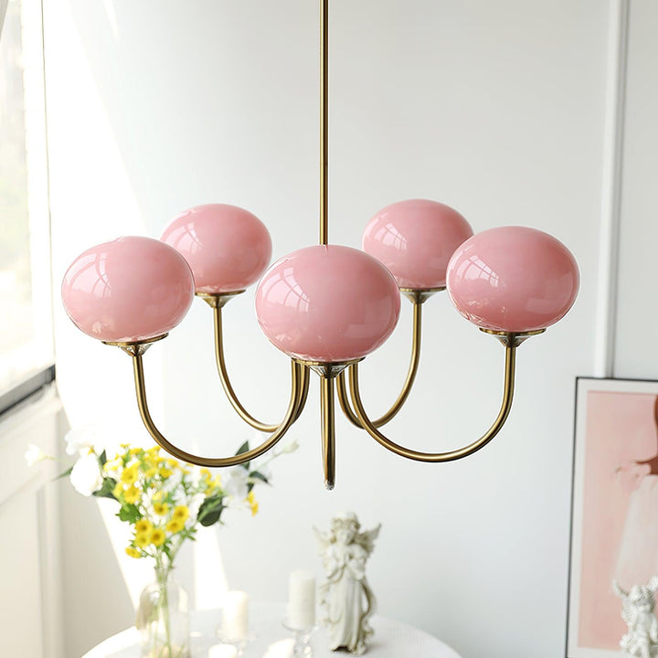 Taklampe med glasskuler, 3 eller 5 lys