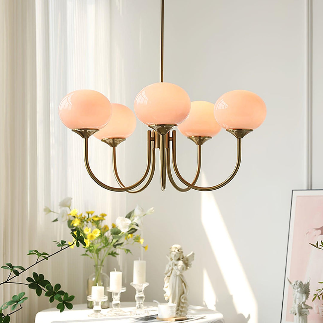 Taklampe med glasskuler, 3 eller 5 lys