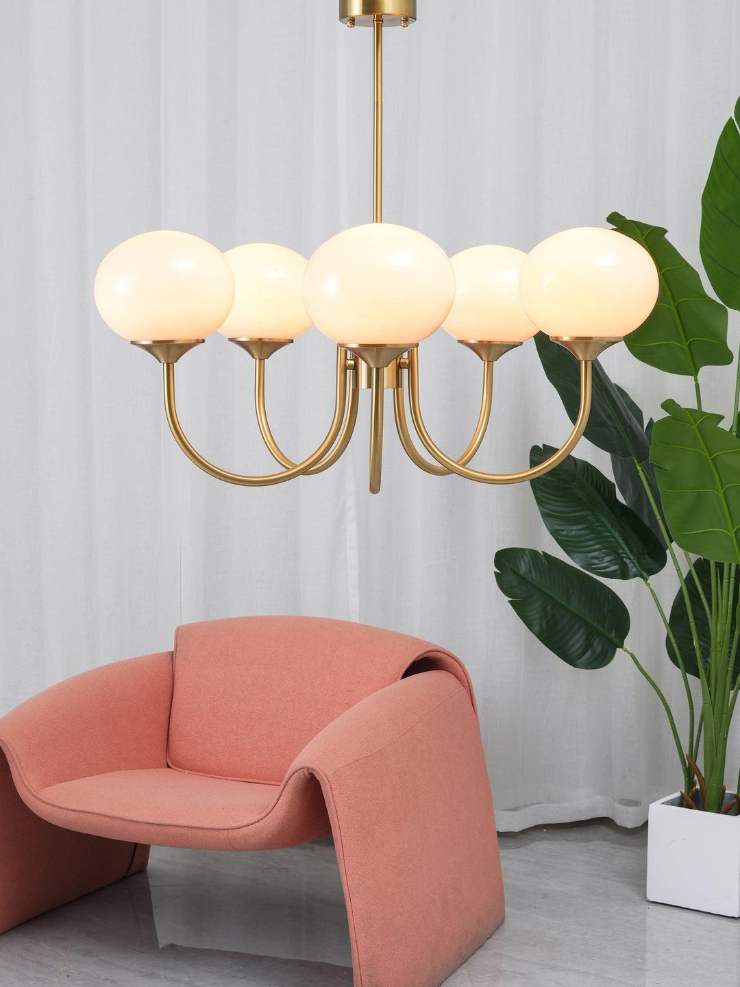 Taklampe med glasskuler, 3 eller 5 lys