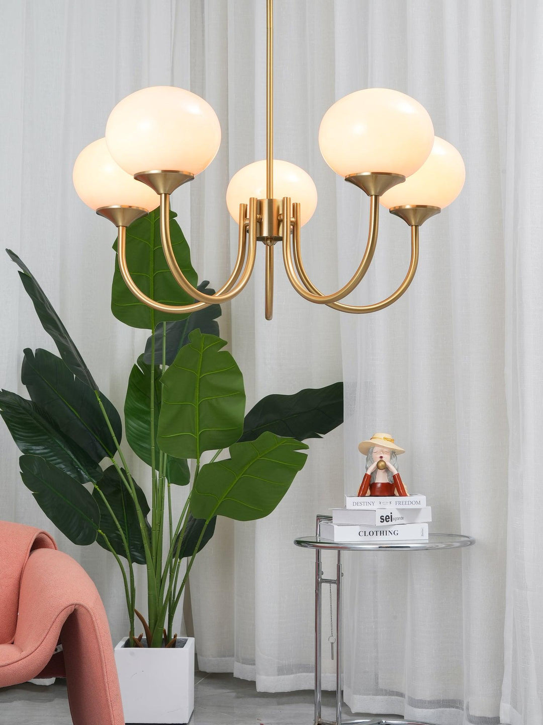 Taklampe med glasskuler, 3 eller 5 lys