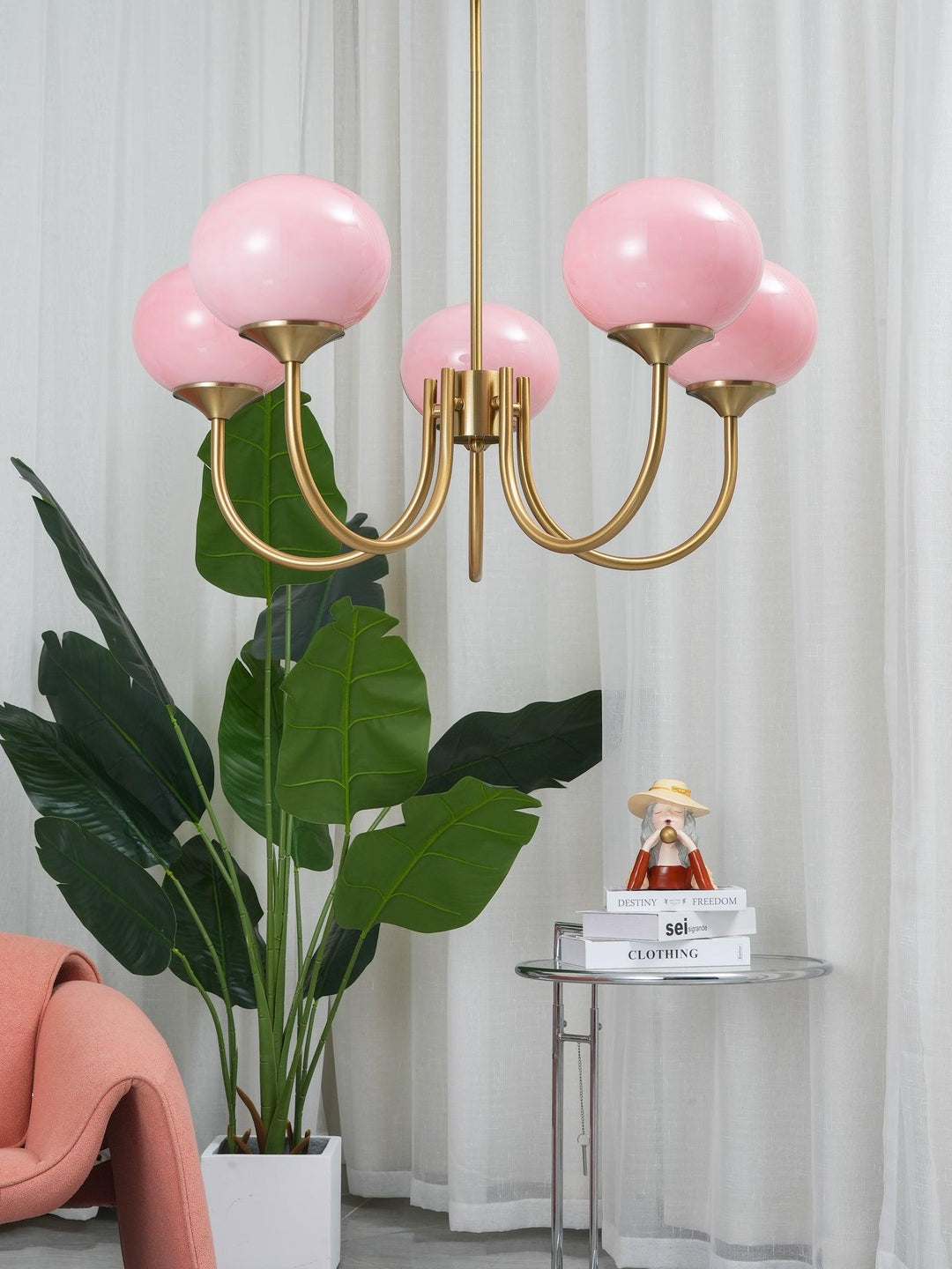 Taklampe med glasskuler, 3 eller 5 lys