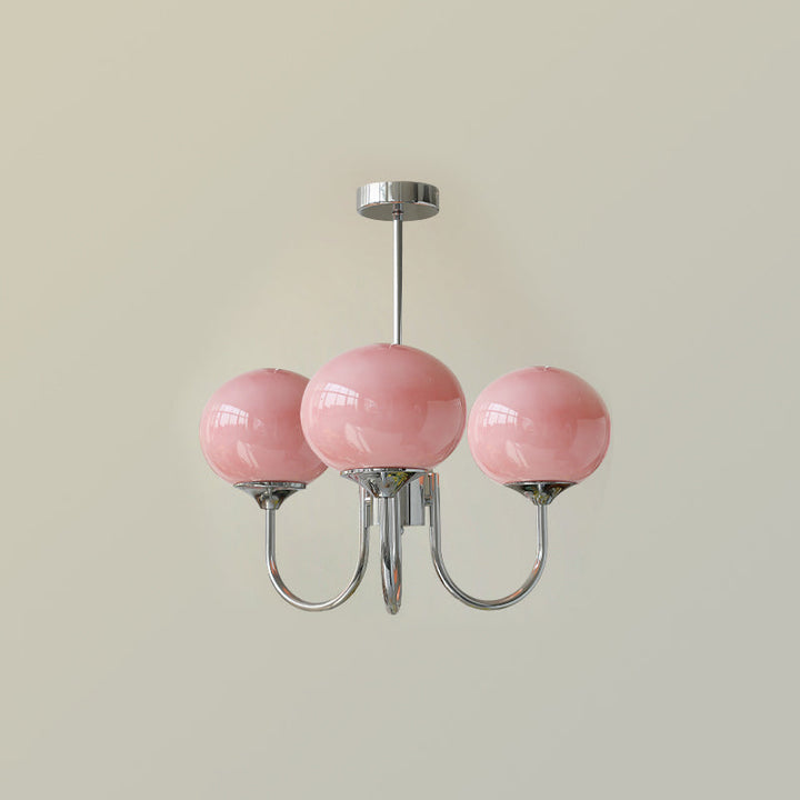 Taklampe med glasskuler, 3 eller 5 lys