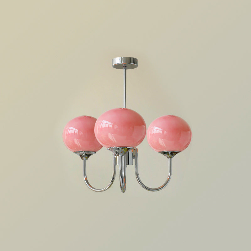 Taklampe med glasskuler, 3 eller 5 lys