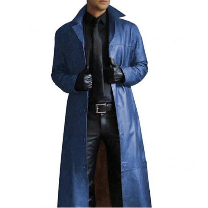 Light winter coat in faux leather for men