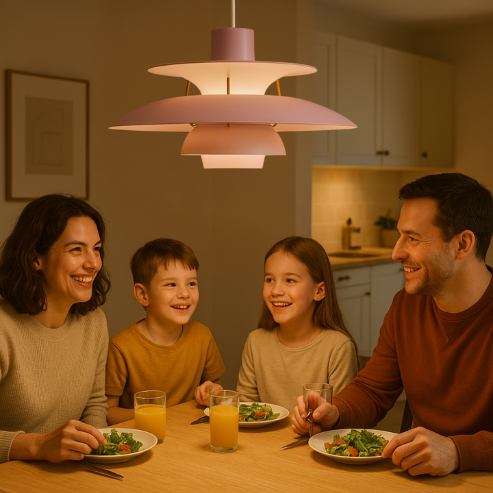 Moderne rund LED-taklampe – dimbar og holdbar – stilig lys til stue, spisestue og kontor