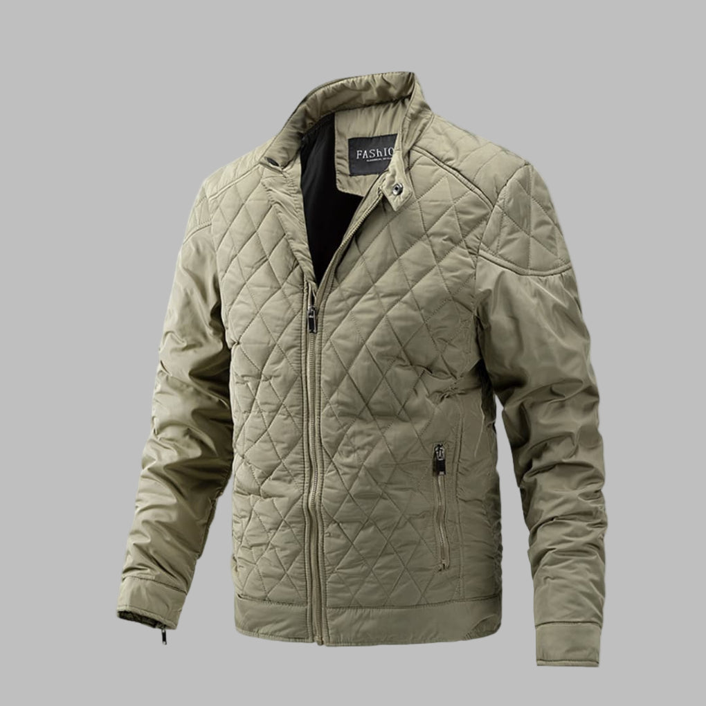 Elegant Overgangs Quiltet Jakke for Menn
