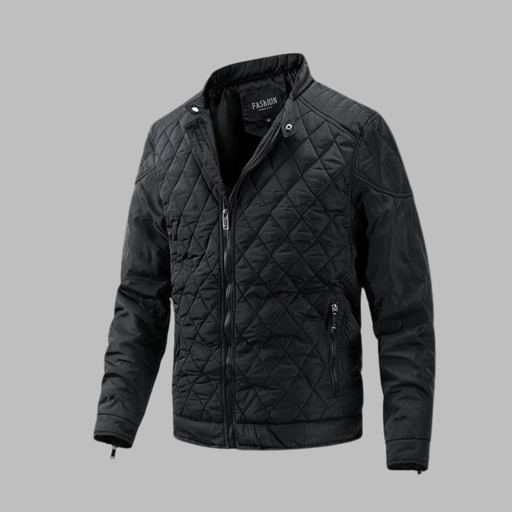 Elegant Overgangs Quiltet Jakke for Menn