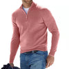 V-hals pullover med glidelås for menn
