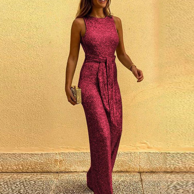 Festiv Glitrende Kvinners Jumpsuit – Glitr med Hver Steg