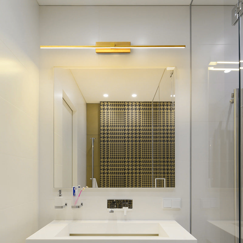 Sekskantet lineært speil – moderne vegglampe til vanity for bad og soverom