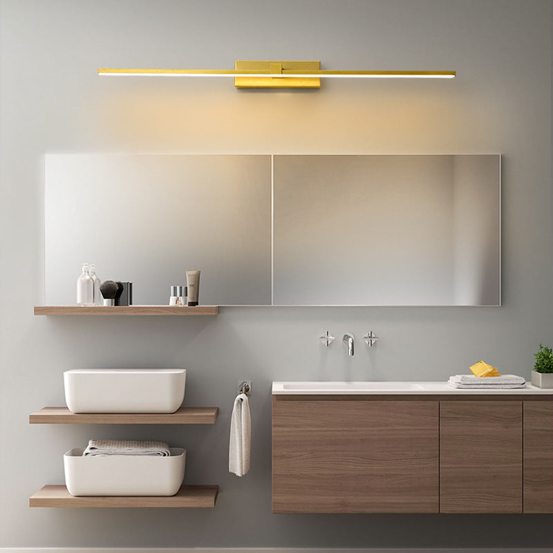 Sekskantet lineært speil – moderne vegglampe til vanity for bad og soverom