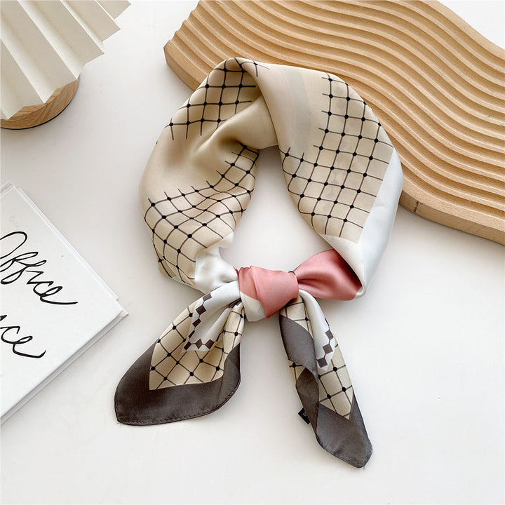 Satin scarf with print for women