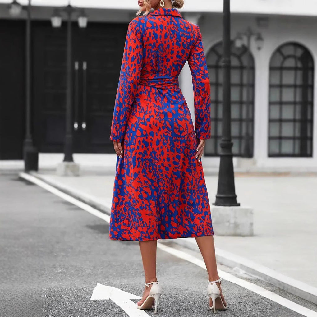 Atmungsaktives Midikleid mit Bindung in der Taille