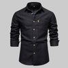 Long-sleeved denim shirt for men