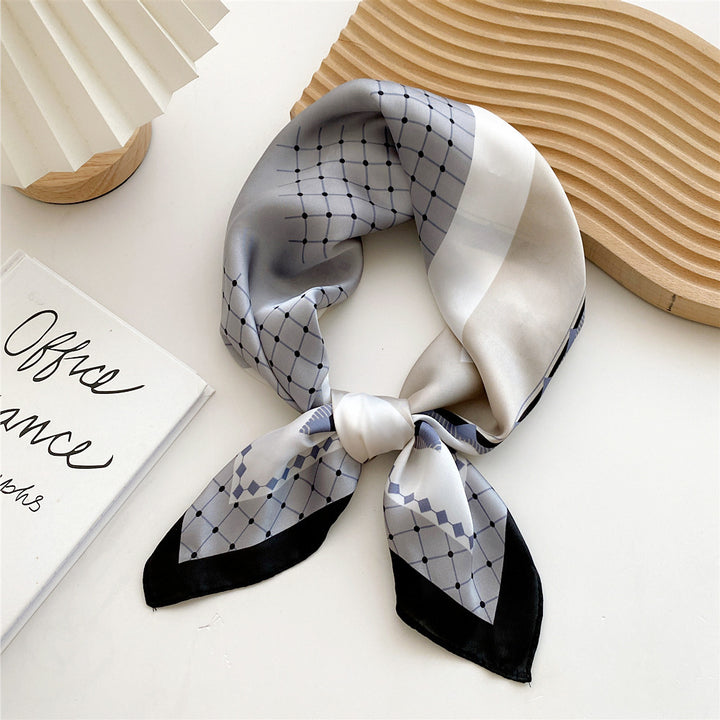 Satin scarf with print for women