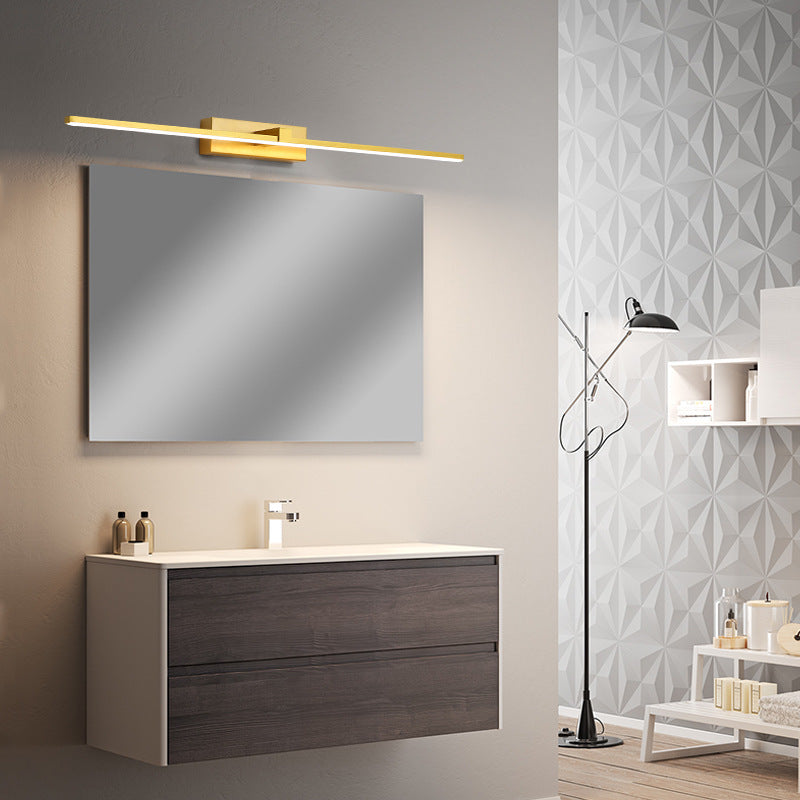 Sekskantet lineært speil – moderne vegglampe til vanity for bad og soverom