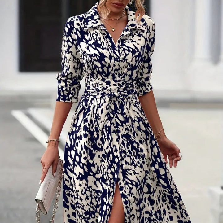 Atmungsaktives Midikleid mit Bindung in der Taille