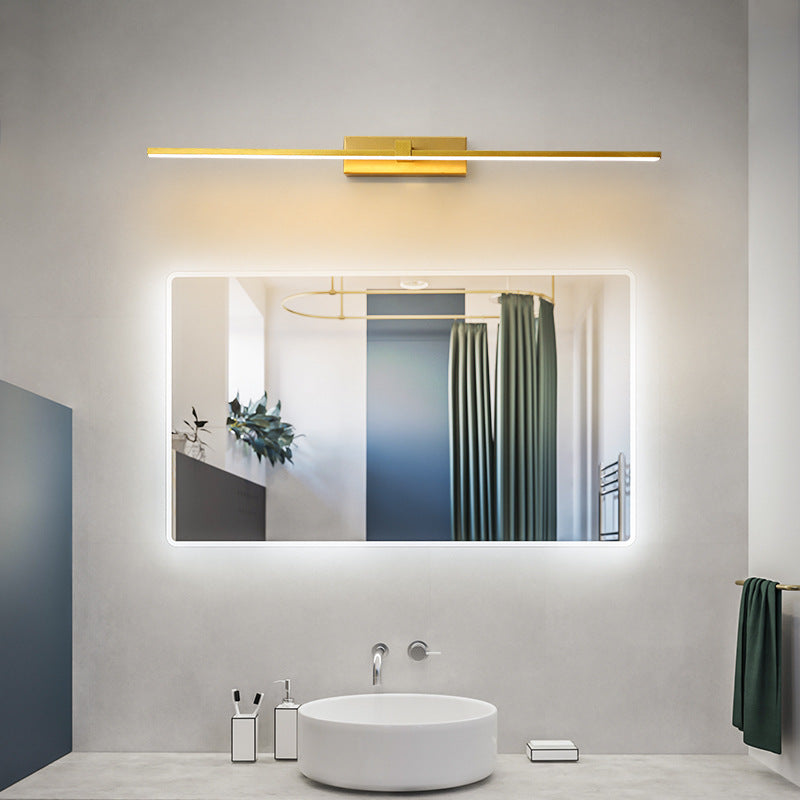 Sekskantet lineært speil – moderne vegglampe til vanity for bad og soverom