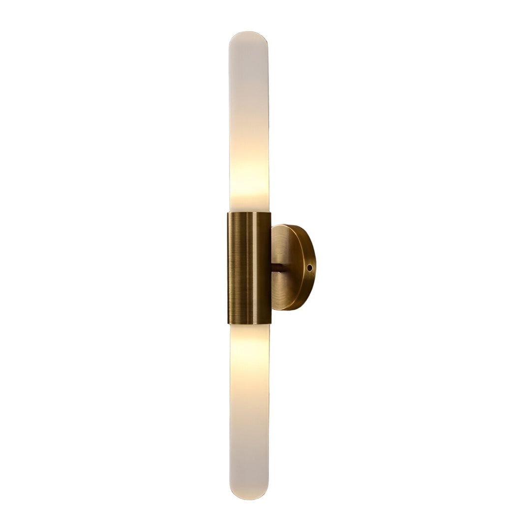 Nordisk Vegglampe i Glass med Vannbølgemønster i Messing LED 1 Lyskilde