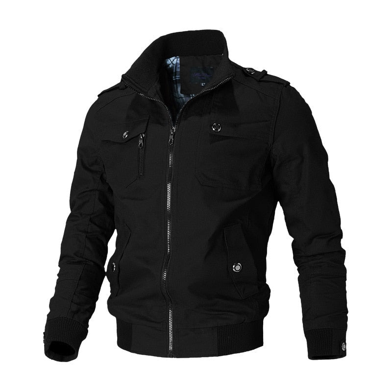 Functional Bomber Jacket with Tactical Design
