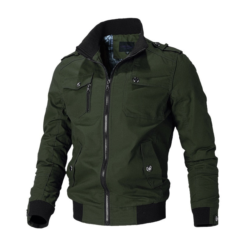 Functional Bomber Jacket with Tactical Design