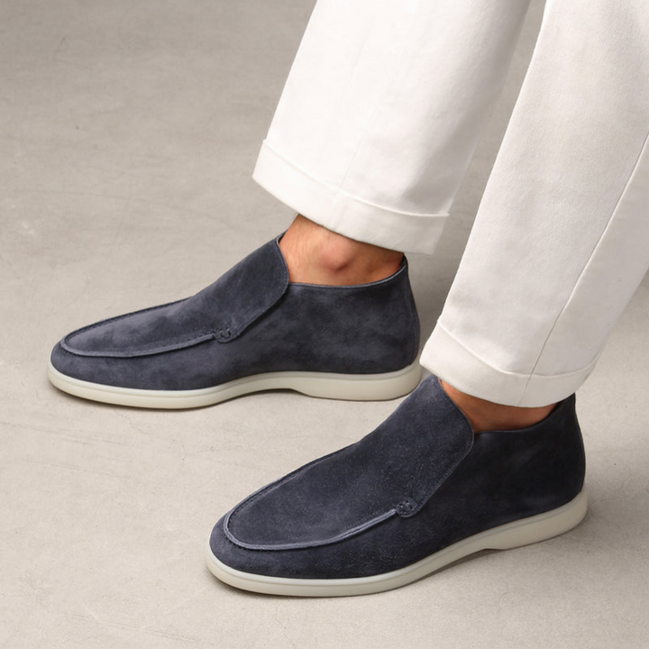 Elegant herreloafer i semsket kalveskinn