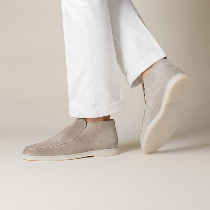 Elegant herreloafer i semsket kalveskinn