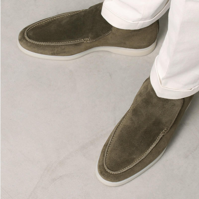 Elegant herreloafer i semsket kalveskinn
