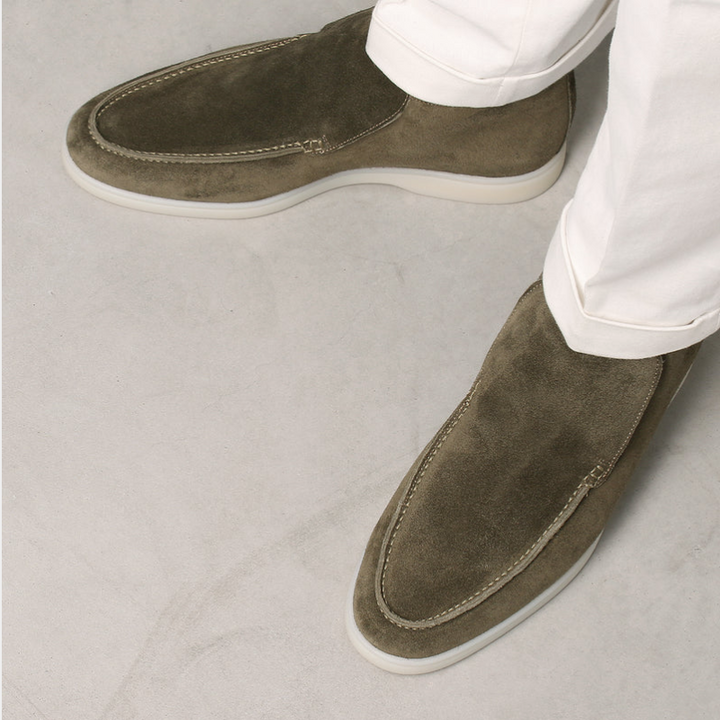 Elegant herreloafer i semsket kalveskinn