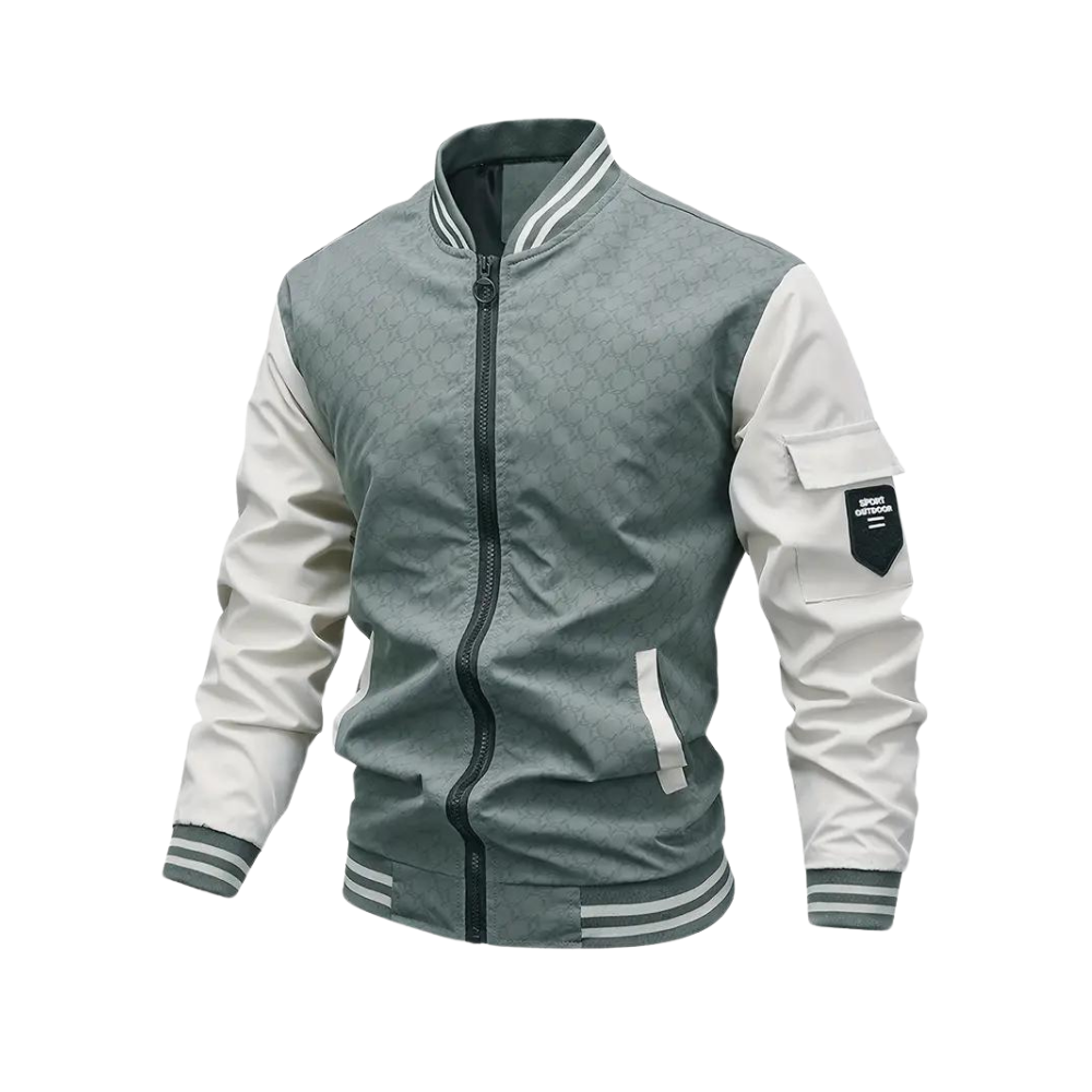 Casual Slim-Fit Baseball Jakke for Menn