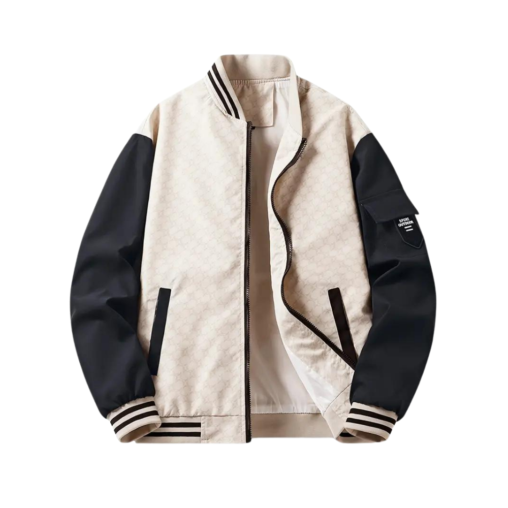 Casual Slim-Fit Baseball Jakke for Menn