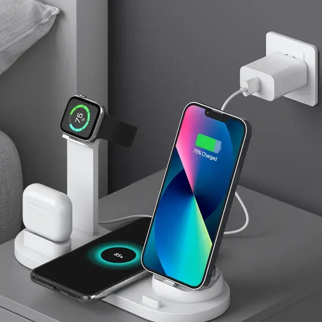 Trådløs ladestasjon for iPhone, Apple Watch og AirPods