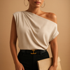 Off-shoulder topp med elegante flaggermusermer