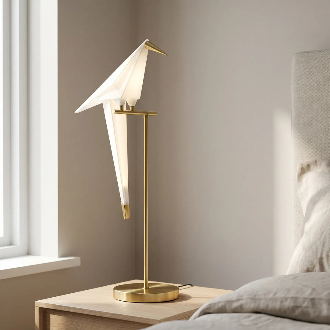 Bordlampe formet som origamifugl – Avilume