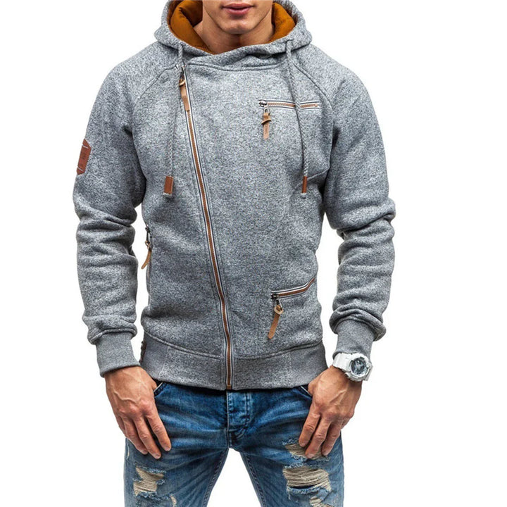 Casual Fleece Hoodie med Lommer for Menn