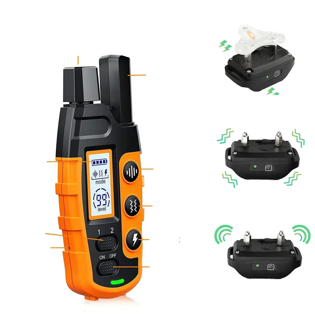 Premium Hundetreningshalsbånd 1000m med Fjernkontroll - Vanntett, Oppladbar E-Collar for Alle Hundestørrelser
