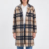 PlaidwellLang Rutete Lapel Frakk For Kvinner