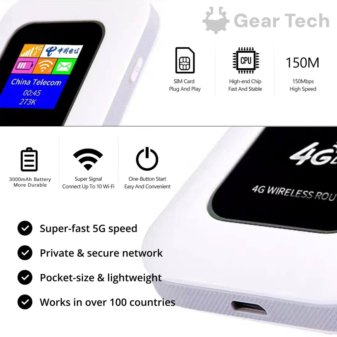 RoamWave 5G bærbar WiFi-hotspot for reise eller hjemmebruk