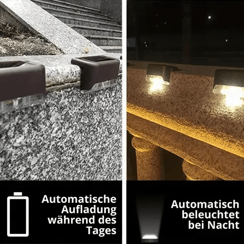 6+2 GRATIS | Solcellelampe til hagen | Vanntett utendørs LED-lys | Varmt lys | Trygg og stemningsfull belysning