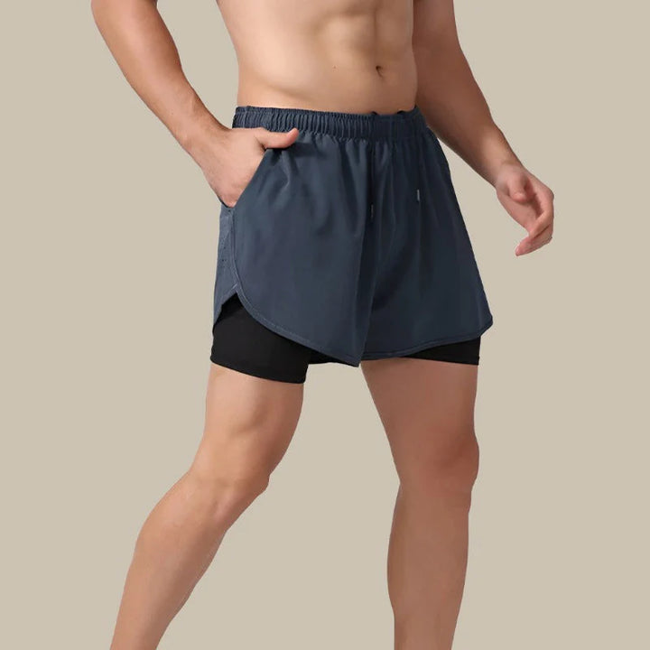 Rask-tørkende herre løpeshorts med glidelås