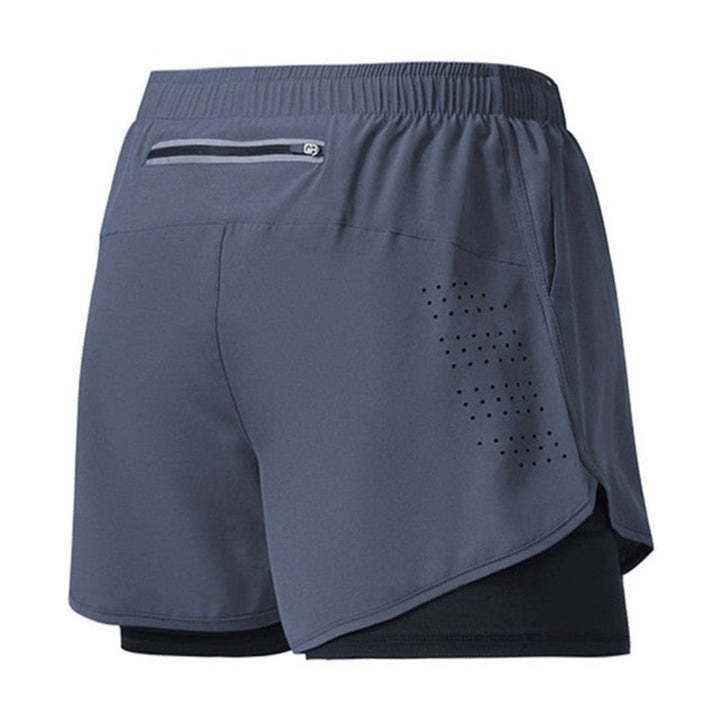 Quick-drying running shorts with zipper for men
