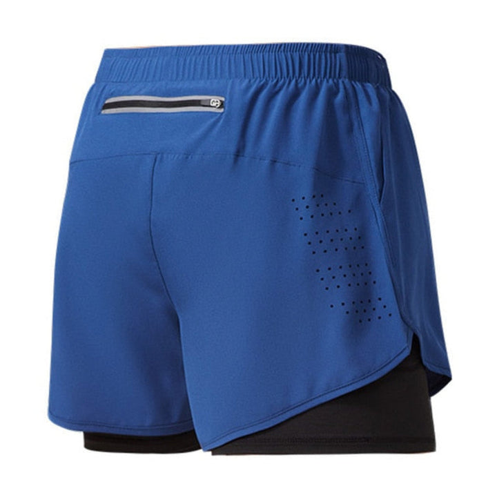 Quick-drying running shorts with zipper for men