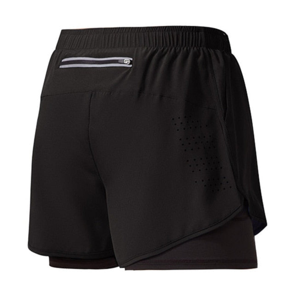 Quick-drying running shorts with zipper for men